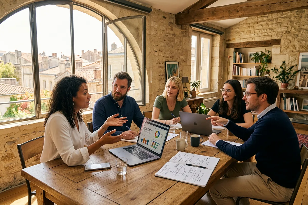Équipe en apprentissage du community management pour leur entreprise à à Blérancourt Équipe en apprentissage du community management pour leur entreprise à à Blérancourt